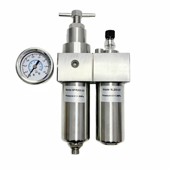 SS316 Stainles Steel Pneumatic 1/2'' Air Regulator High Pressure Super Low Temperature Relief Valve with Gauge